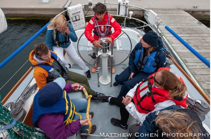 The 2025 National Women’s Sailing Association Conference offers both hands-on instruction aboard sailboats as well as in classrooms. (Credit: Matthew Cohen Photography)